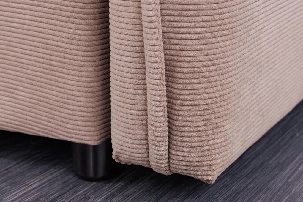 Canapea extensibila, Catifea Raiata, Taupe, APARTMENT 215cm A-44502 VC