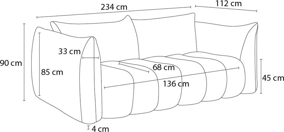 Canapea verde cu tapițerie din țesătură bouclé 234 cm Azra – Bobochic Paris
