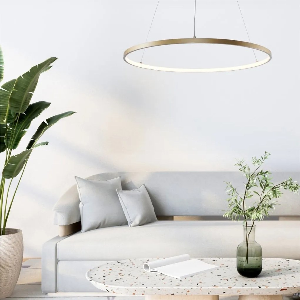 Lustra LED moderna design circular BRENO auriu 60cm