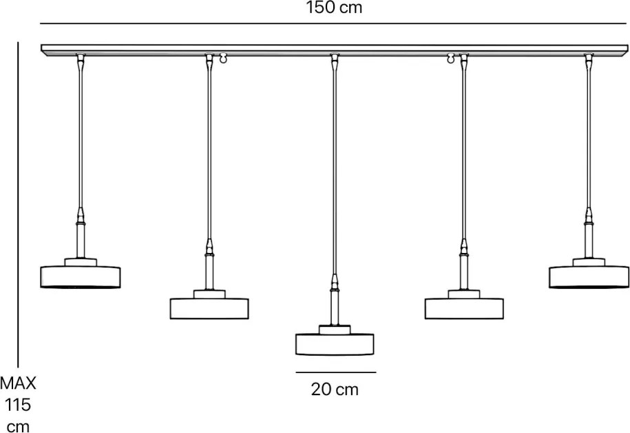 Lustra cu 5 pendule din alama Elegant Design