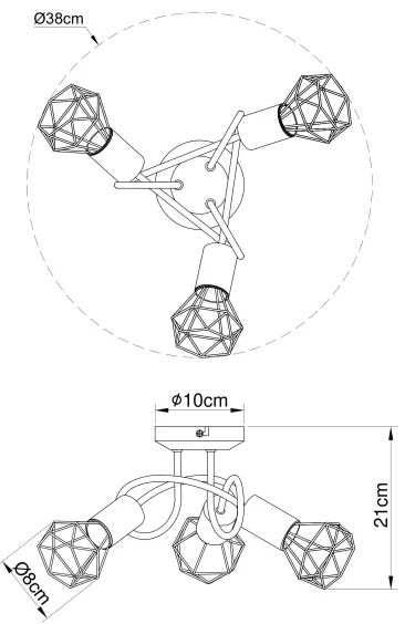 Globo 54802S-3D - Lustră aplicată XARA 3xE14/40W/230V