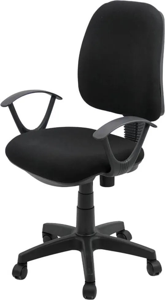 Scaun birou OFF 326 – Confort ergonomic, design simplu, tapițerie textilă, negru