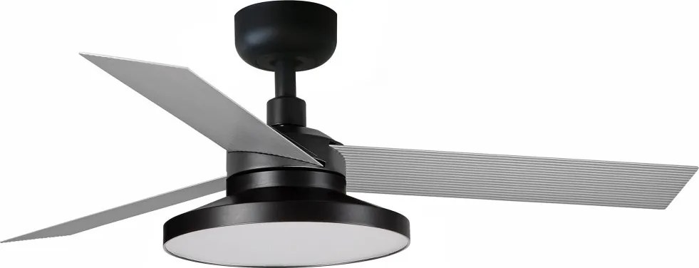 Lustra LED cu Ventilator tavan si telecomanda CRUISER TAK S negru/aluminiu 4000K
