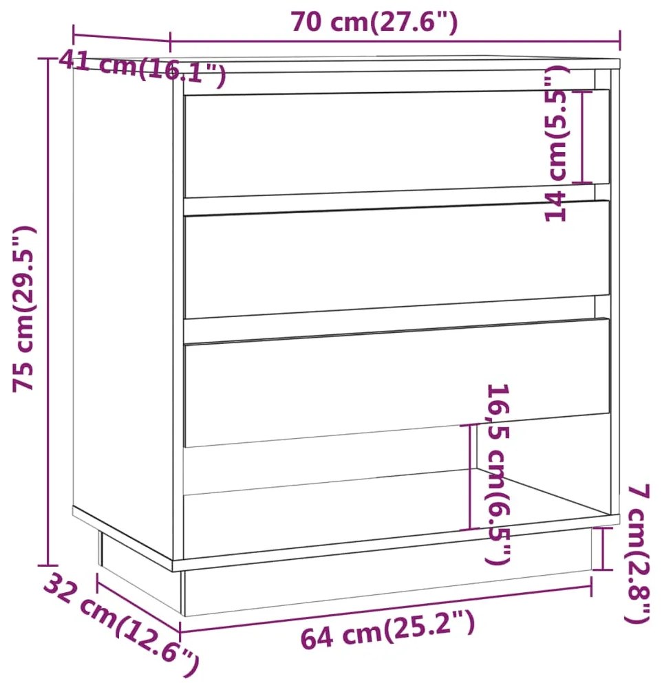 Servanta, gri beton, 70x41x75 cm, PAL 1, Gri beton