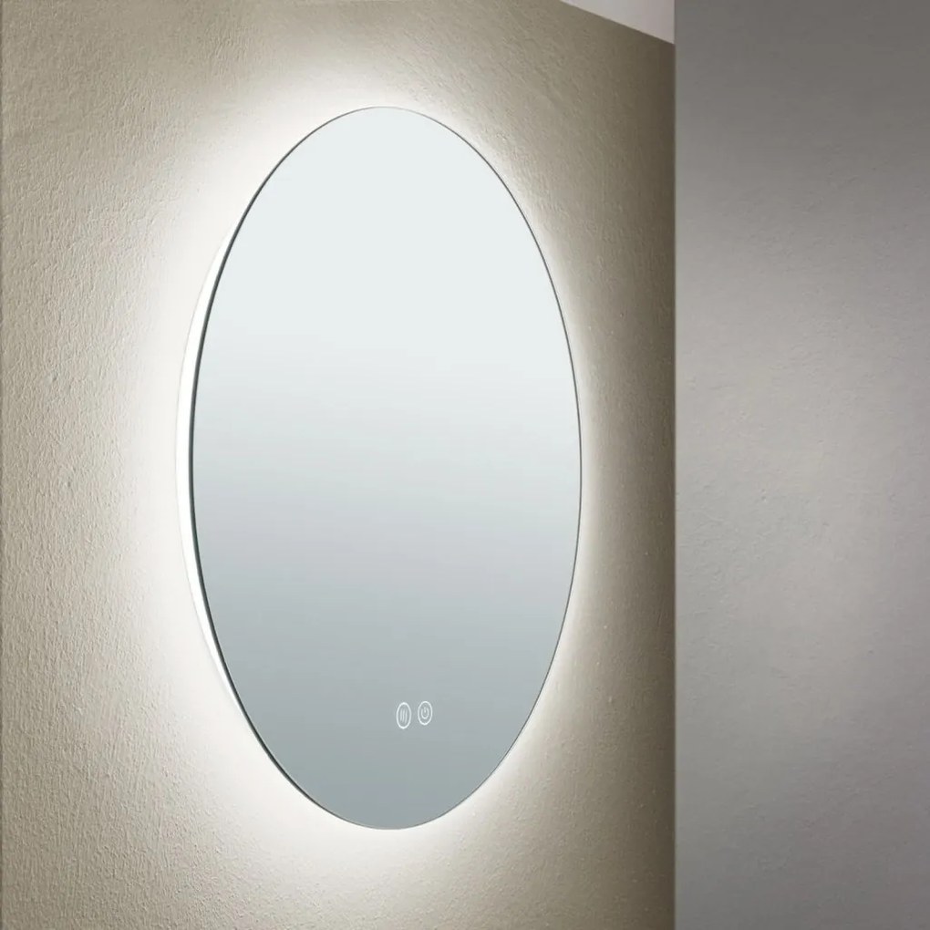 Oglinda baie cu iluminat LED dimabil IP44 FOCUS D-45cm
