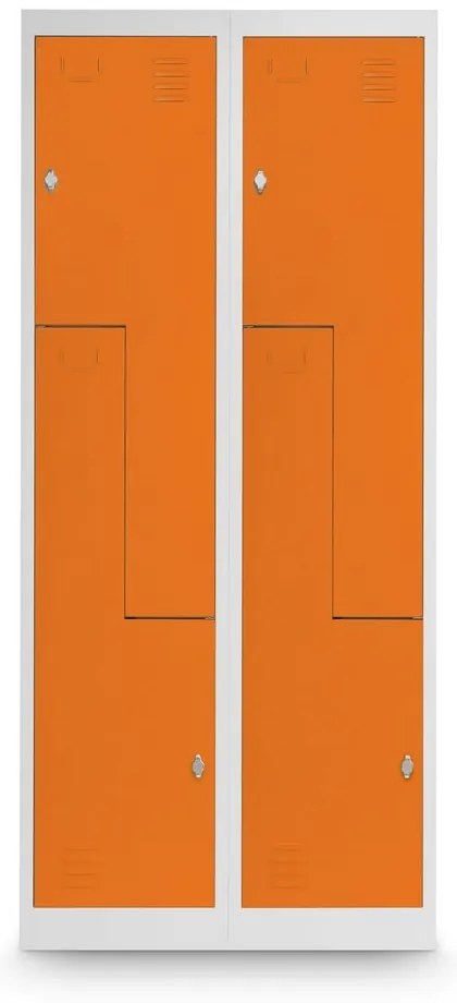 Dulap metalic Z, 80 x 50 x 180 cm, blocare, portocaliu - RAL 2004