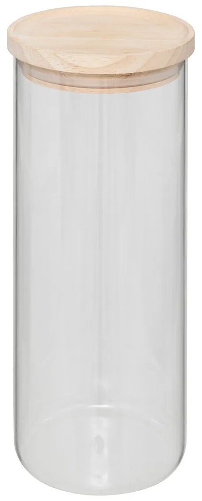 Borcan sticlă + lemn etanș 1,6L