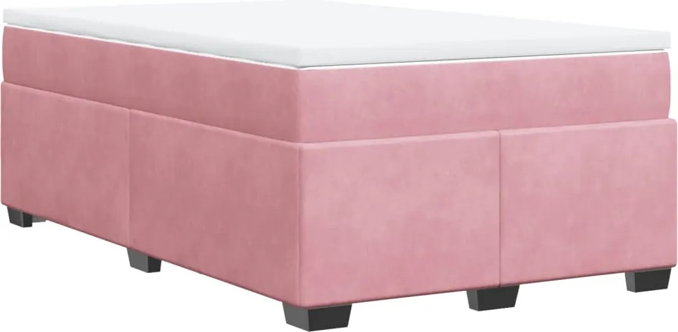 vidaXL Pat box spring cu saltea, negru, 120x190 cm, catifea