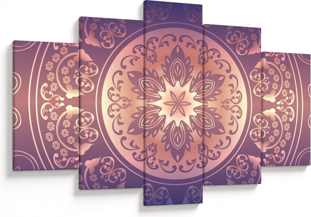 Tablou - Mandala pe gradient violet (150x105 cm)