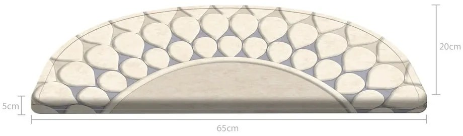 Set 16 covorașe pentru scări Vitaus The Baloon, 20 x 65 cm