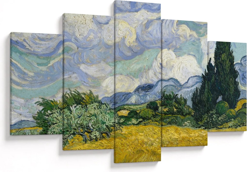 Tablou - Vincent van Gogh, Wheat Field with Cypresses, reproducere (150x105 cm)