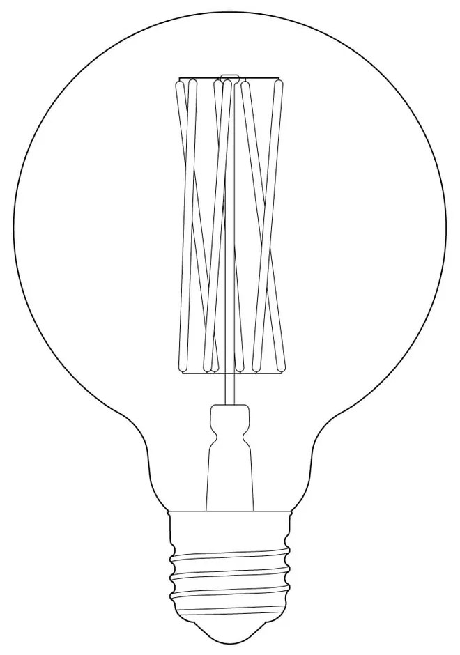 Bec LED/cu filament E27, cu lumină caldă cu intensitate reglabilă 6 W Elva – tala