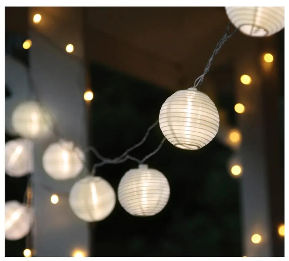 Șirag luminos LED cu lampioane pentru exterior Star Trading Festival, 10 becuri, alb