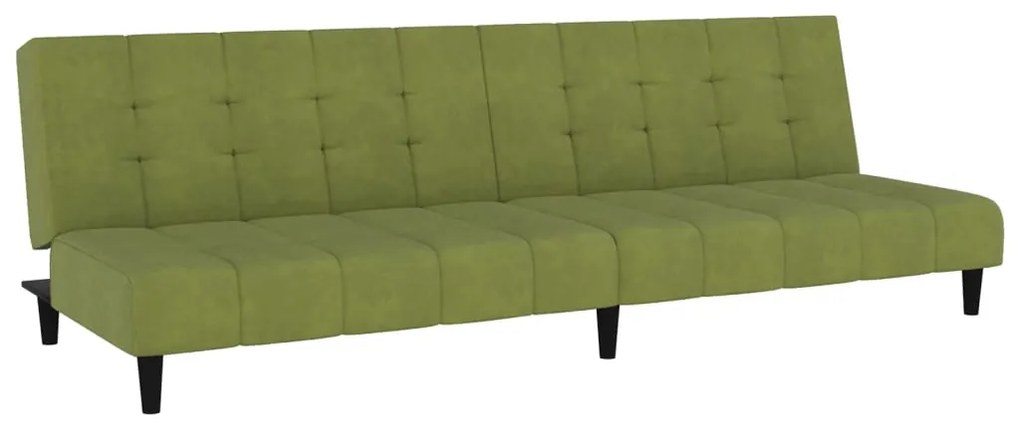337371 vidaXL Canapea extensibilă cu 2 locuri, verde deschis, catifea