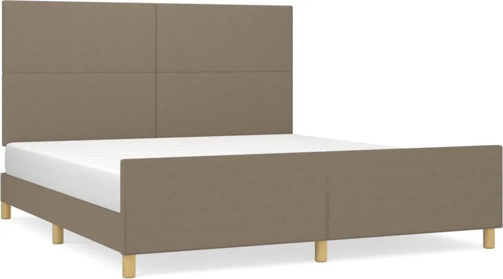 vidaXL Cadru de pat fără saltea, gri taupe, 160x200 cm, textil