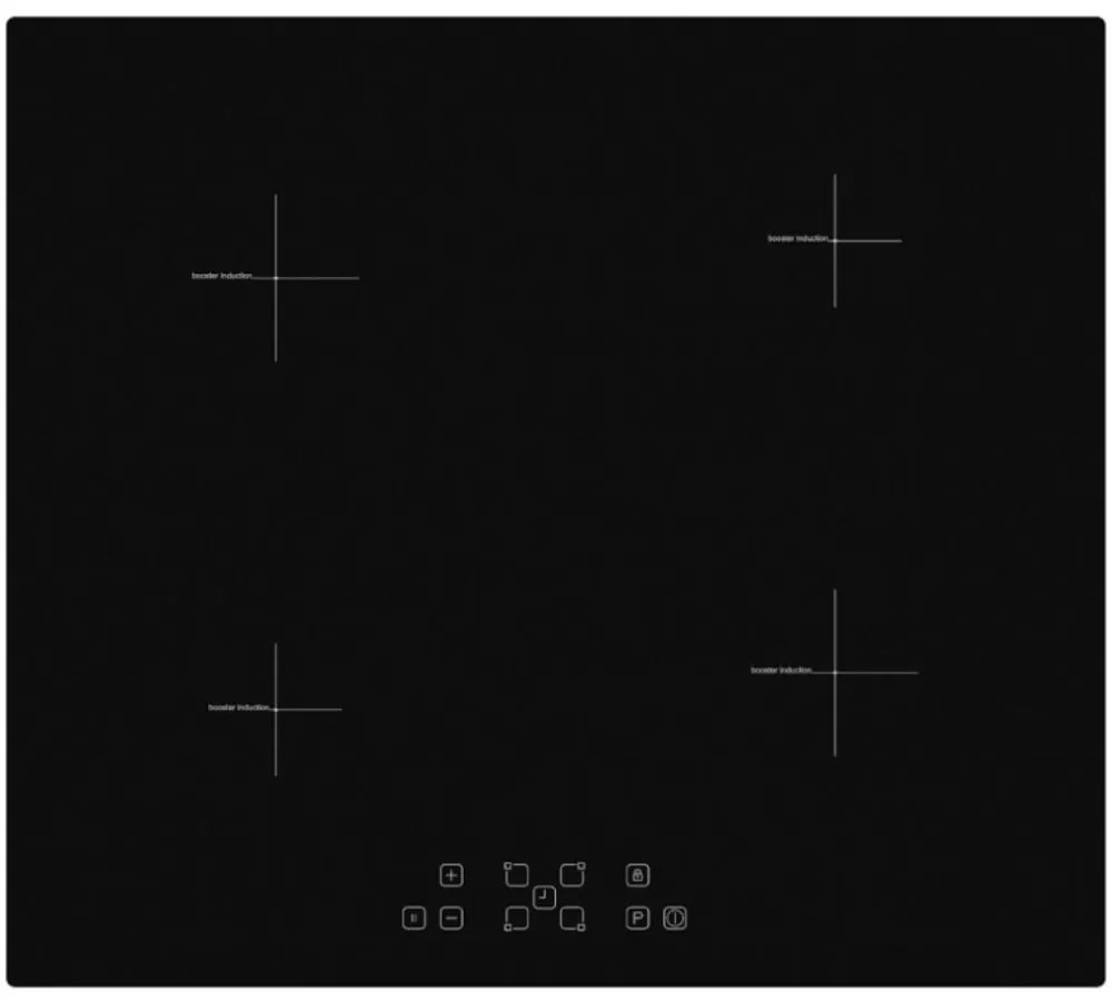 Plită cu inducție încorporabilă HOMEFORT HFBI64T0B, fără cadru, 7400 W, senzor tactil, blocare pentru copii