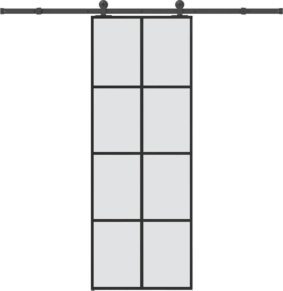 vidaXL Ușă glisantă cu set feronerie, 76x205 cm, sticlă ESG/aluminiu