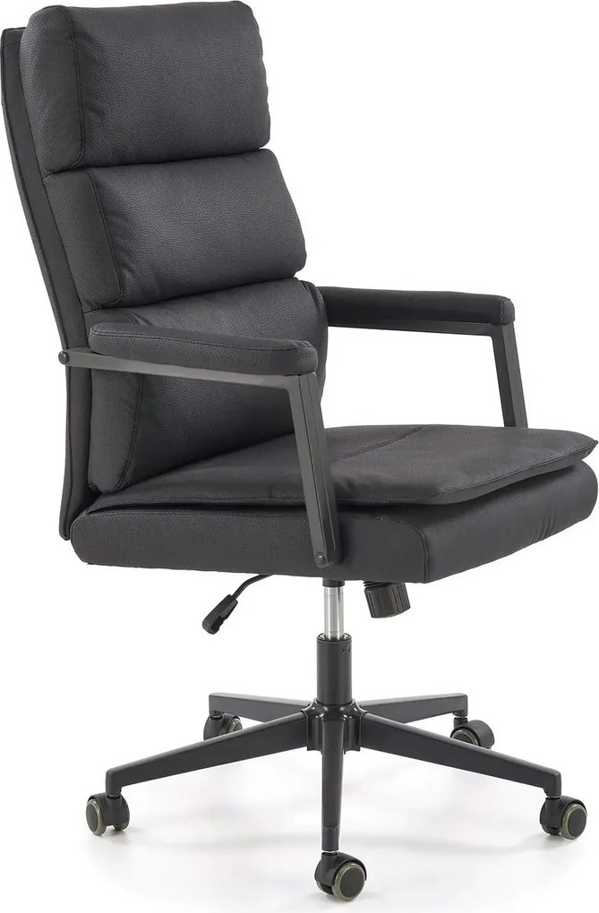 Scaun birou ADRIANO 2, negru, piele ecologica, 65x70x104-110 cm