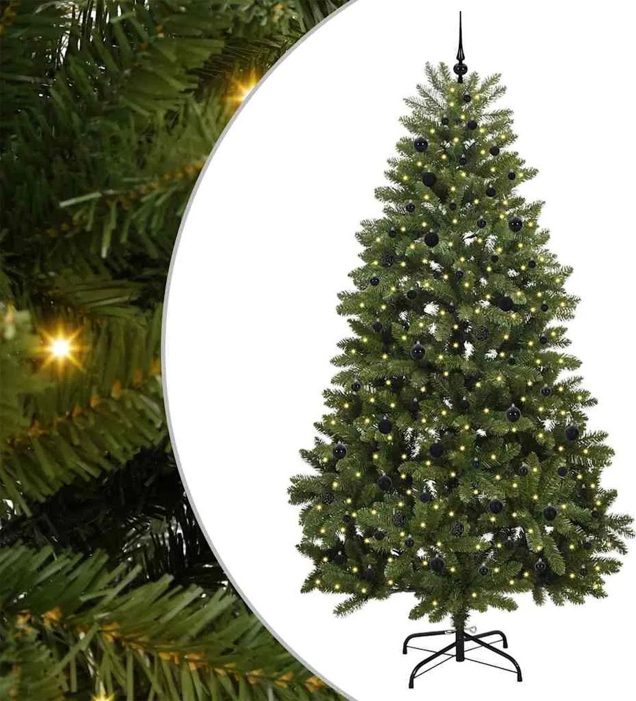 vidaXL Brad de Crăciun artificial cu 300 LED Verde 270 cm PVC și Metal