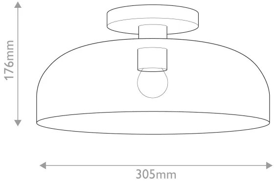 Alora Mood ALM-SYLVIA-SF-BK-CL - Plafonieră SYLVIA 1xE27/60W/230V, neagră