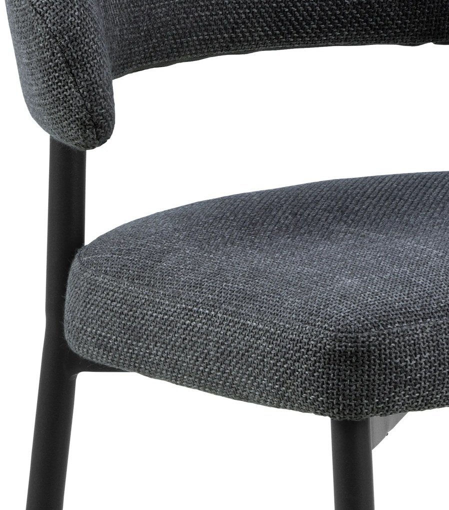 MAZZONI EXPORT IRIS Antracit [Gri închis] (material Basel 19) - SCAUN MODERN TAPIȚAT PENTRU SALON/SUFRAGERIE LOFT