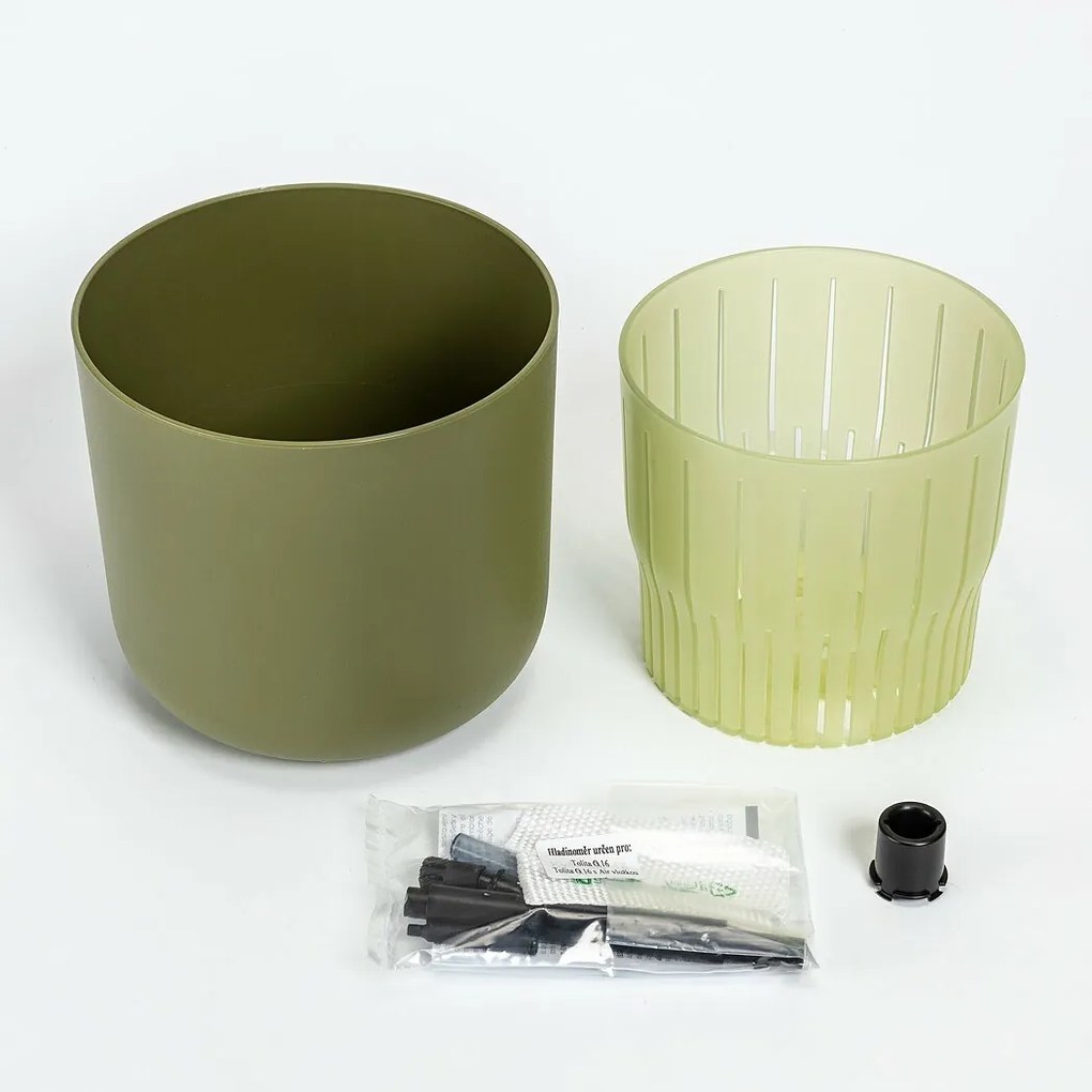 Plastia Ghiveci cu auto-apărare Tolita Air verde ,dia. 19 cm, diam. 19 cm
