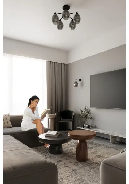 Lustră pe tijă FILLAN 5xE27/60W/230V neagră Sollux SL.1145