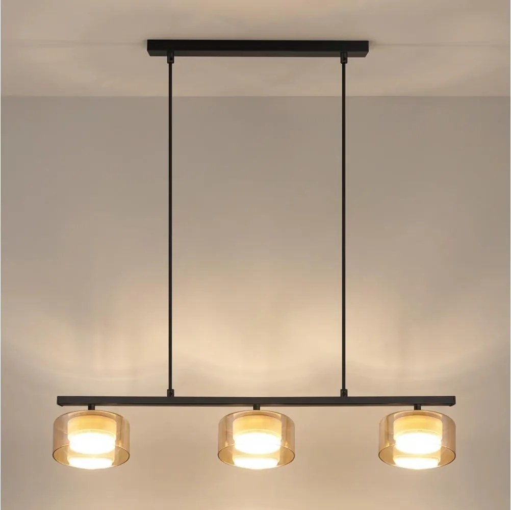 Brilagi - Lustră suspendată pe cablu AURA LUX 3xGX53/30W/230V negru/auriu