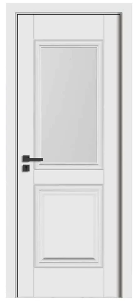 Usa Interior din MDF Novo Doors ND13 LUX PREMIUM, Cadru din Lemn Masiv, KIT COMPLET, Toc Reglabil de 10 CM INCLUS, Plinta pe Ambele Parti (Culoare: