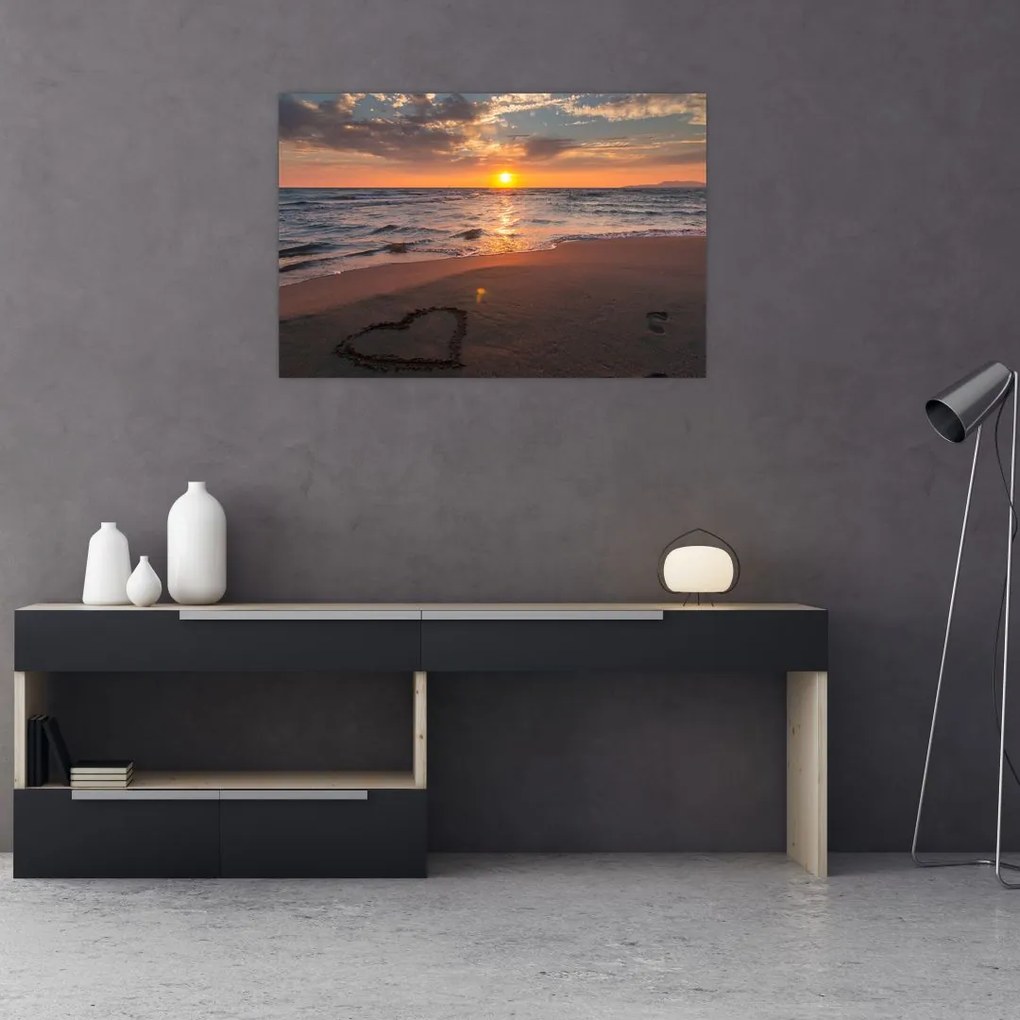 Tablou - Inima în nisip (90x60 cm)