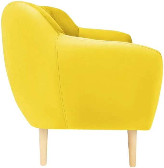 Canapea cu tapițerie din catifea Mazzini Sofas Sardaigne, 158 cm, galben
