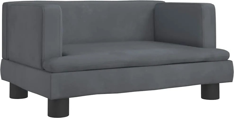 vidaXL Canapea pentru copii, gri închis, 60x40x30 cm, catifea