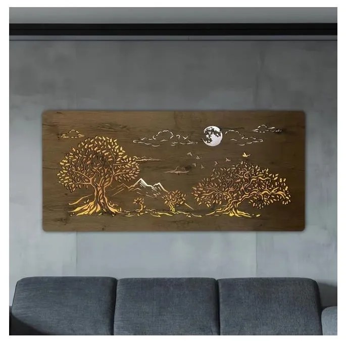 Li-Go 5478/DUB2 - Decorațiune de perete LED reglabilă, 24 W, 230 V, 130 x 60 cm, stejar