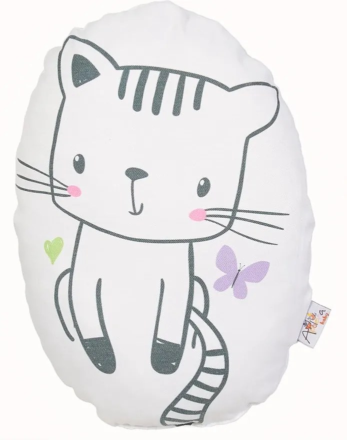 Pernă din amestec de bumbac pentru copii Mike & Co. NEW YORK Pillow Toy Cute Cat, 30 x 22 cm