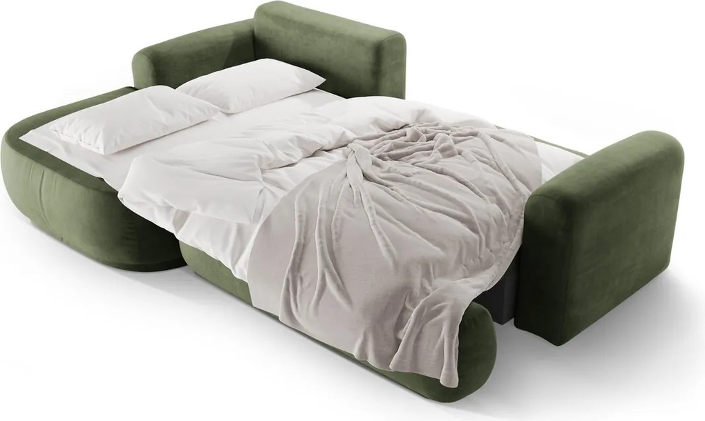 Coltar extensibil stanga 5 locuri, modular, cu lada depozitare, Ella, Micadoni Home, 271x174x94 cm, catifea, verde