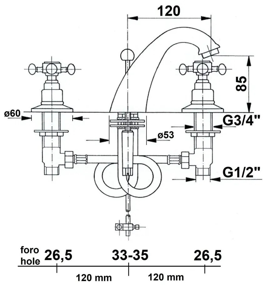 Baterie argintiu-lucioasă/aurie pentru chiuvetă Antea – Sapho