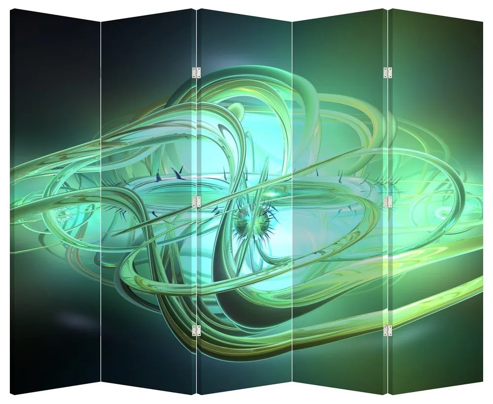 Paravan - Abstracție verde (210x170 cm)
