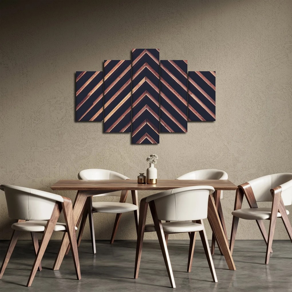 Tablou - Motiv de lemn pe fond negru (150x105 cm)