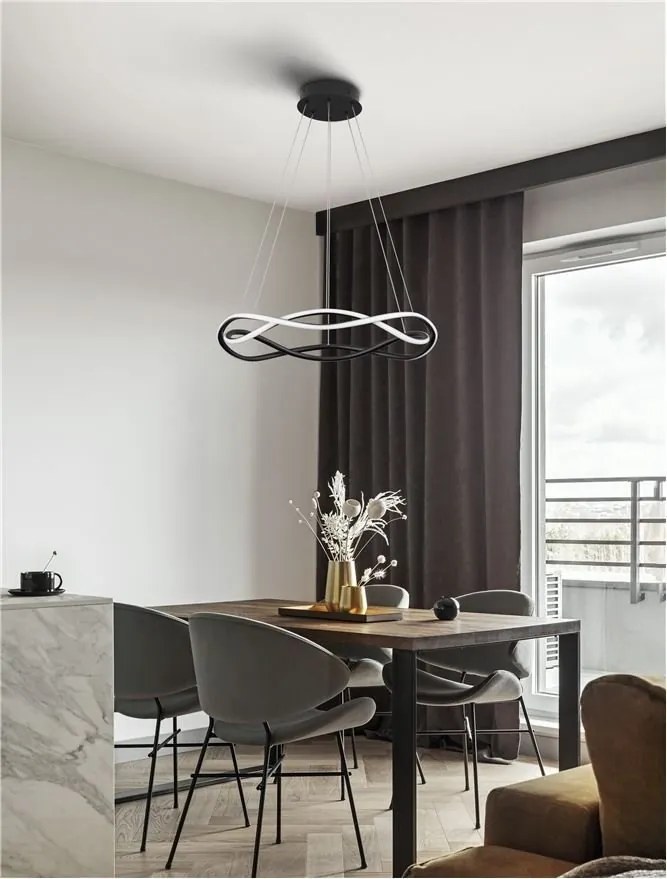 Lustra LED suspendata design modern JINAL Black 45cm