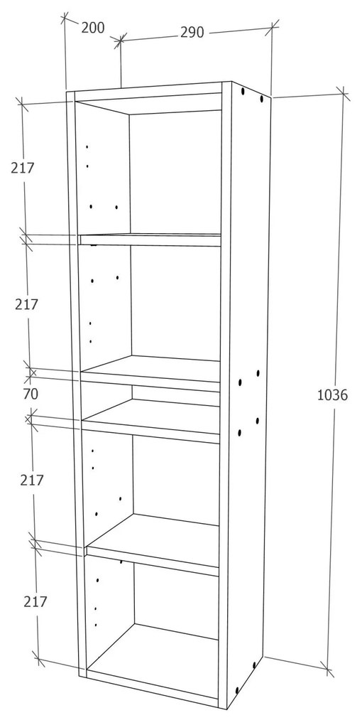 Soldat haaus Zed, Suspendat, 2 Usi, Alb lucios/Alb, MDF, L 29 x l 22 x 104 cm