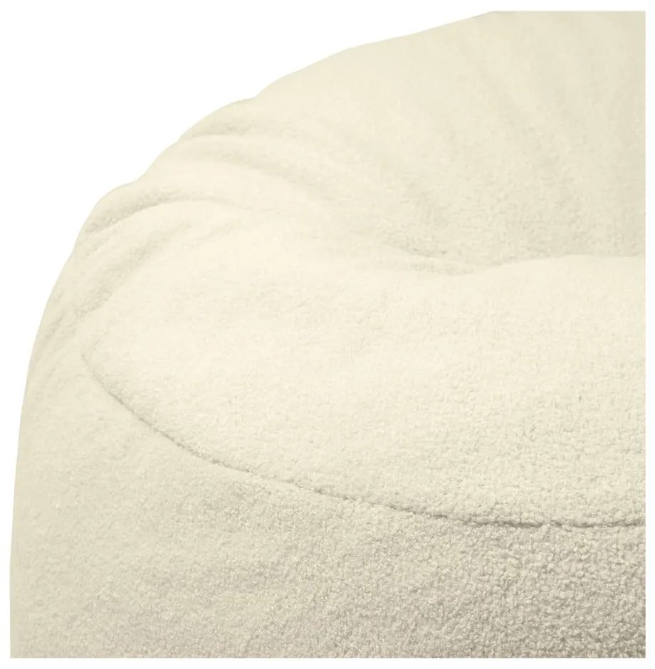 Fotoliu puf pentru copii gri deschis cu tapițerie din țesătură bouclé Om 85 – SLOWDOWN