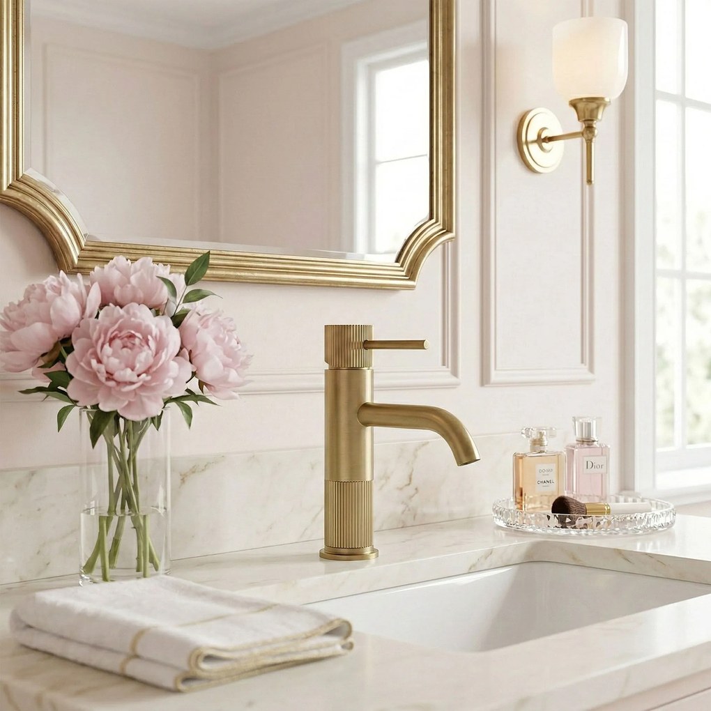 Baterie pentru baie Rea Lungo Stripe Brush Gold Low