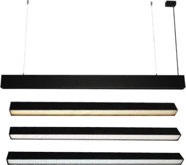Lustră LED suspendată pe cablu, 55 W, 230 V, 3000/4000/6500 K, 120 cm, negru