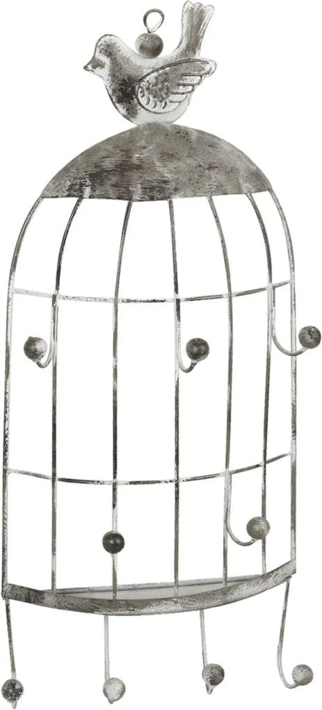 Cuier metal gri suspendabil Bird 14x5x31 cm