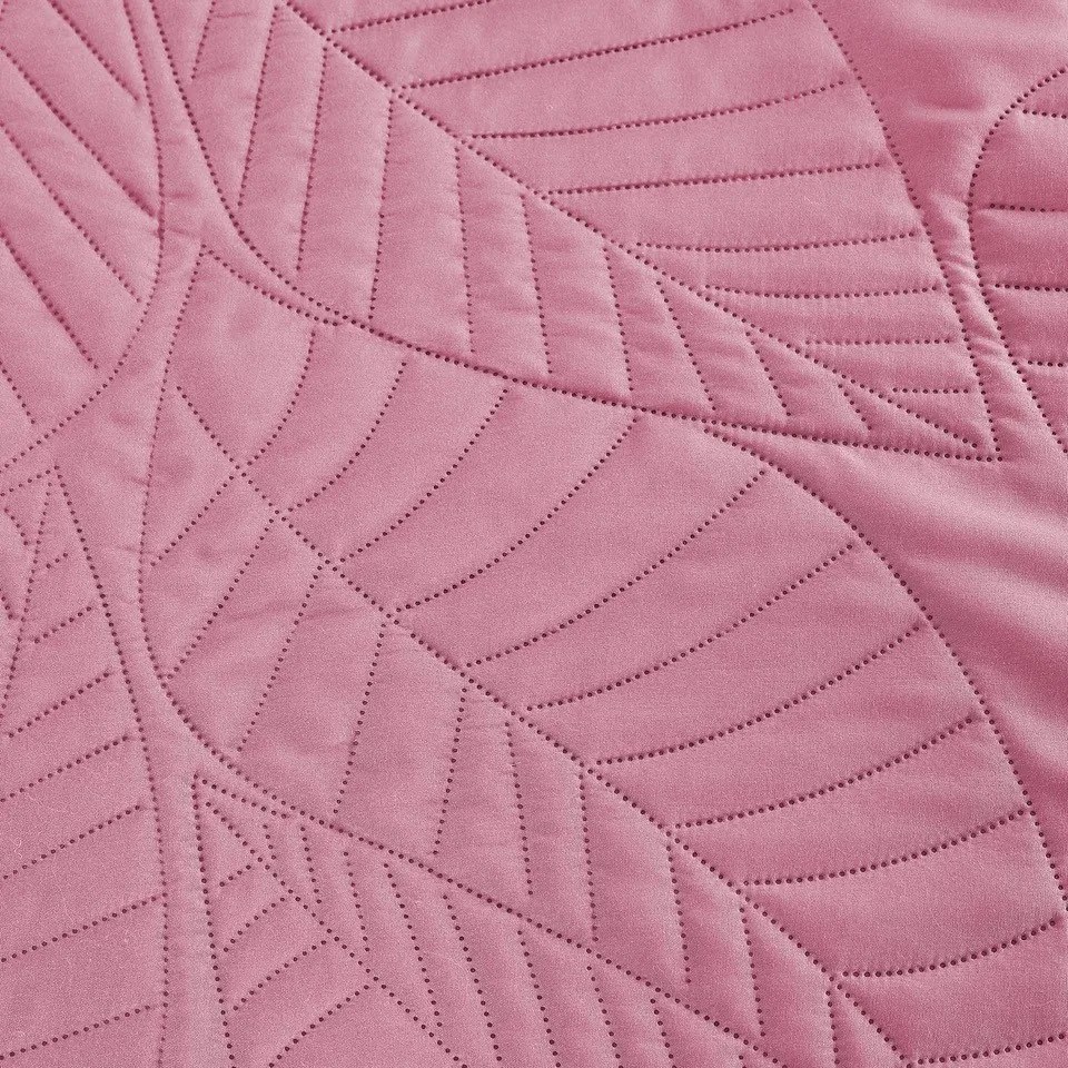 Cuvertura de pat roz cu model LEAVES Dimensiune: 170 x 210 cm
