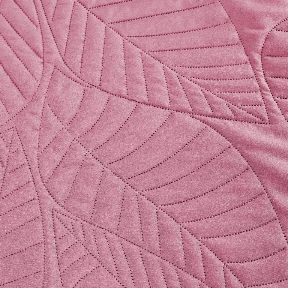 Cuvertura roz pentru pat cu model LEAVES Dimensiune: 170 x 210 cm