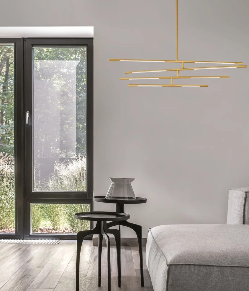 Lustra LED design modern cu brate reglabile RACCIO auriu