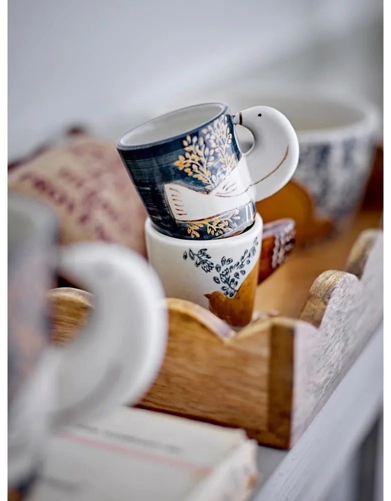 Cești albastre-crem 2 buc. pentru espresso din gresie 55 ml Hezha – Bloomingville