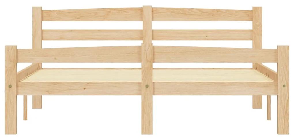 Cadru de pat, 120x200 cm, lemn masiv de pin Maro deschis, 120 x 200 cm