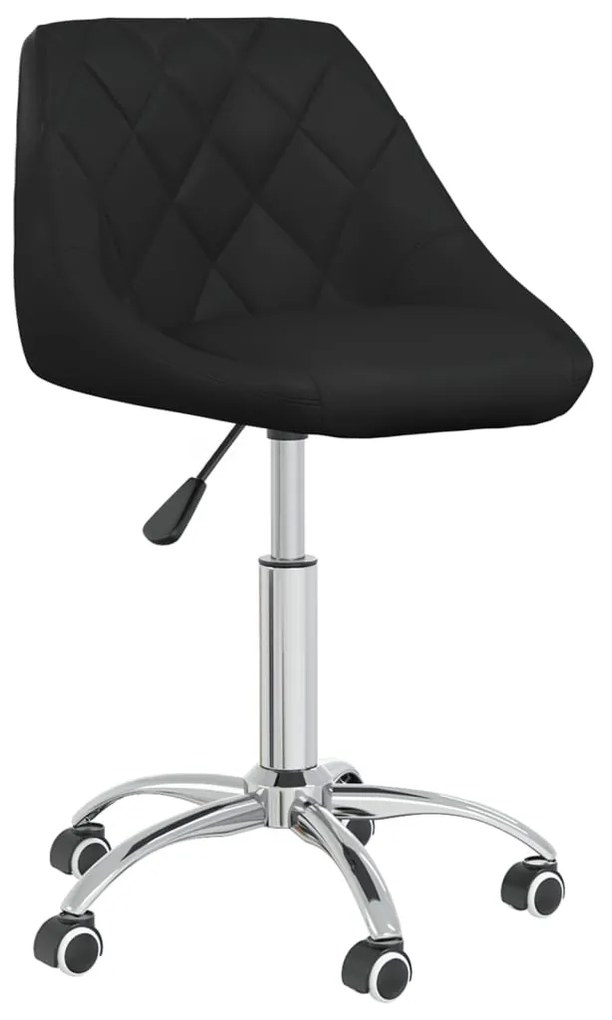 vidaXL Scaun de bucătărie pivotant, negru, piele ecologică